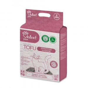 VELVET PAW TOFU pakaiši kaķu tualetēm no sojas šķiedrām Sakura 2.6kg 6L