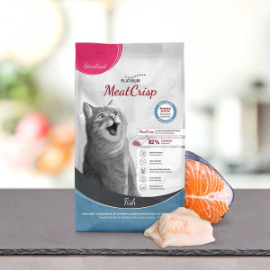 PLATINUM CAT MEATCRISP STERILISED FISH sausā barība kaķiem Zivs 1.5kg