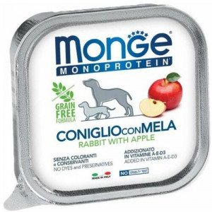 MONGE DOG MONOPROTEIN FRUITS suņu konservi pastēte Trusis, āboli 150g