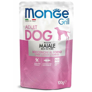 MONGE DOG GRILL POUCH suņu konservi Cūkgaļa 100g