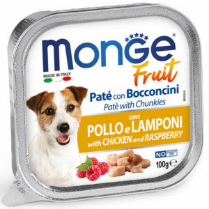 MONGE DOG FRUIT PATE CHICKEN suņu konservi Vista, avenes 100g