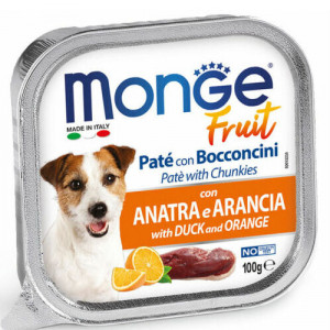 MONGE DOG FRUIT PATE DUCK suņu konservi Pīle, apelsīni 100g