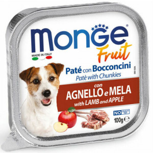 MONGE DOG FRUIT PATE LAMB suņu konservi Jērs, āboli 100g