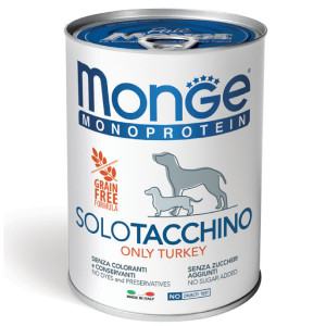 MONGE DOG MONOPROTEIN suņu konservi pastēte Tītars 400g