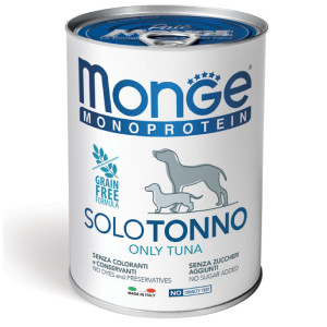 MONGE DOG MONOPROTEIN suņu konservi pastēte Tuncis 400g