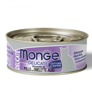 MONGE CAT DELICATE CHICKEN OMELETTE konservi kaķiem Vista, omlete 80g