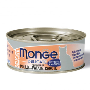 MONGE CAT DELICATE CHICKEN POTATO konservi kaķiem Vista, kartupeļi 80g