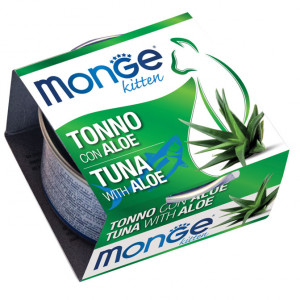 MONGE CAT FRUITS TUNA ALOE KITTEN konservi kaķēniem Tuncis, alveja 80g