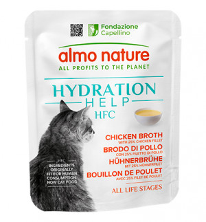 Almo Nature HFC Hydration Help Chicken kaķiem Vistas buljons ar vistas filēju 50g