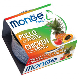 MONGE CAT FRUITS CHICKEN konservi kaķiem Vista, augļi 80g