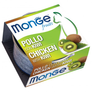 MONGE CAT FRUITS CHICKEN KIWI konservi kaķiem Vista, kivi 80g