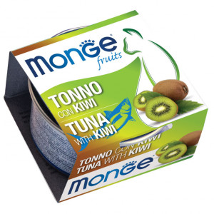 MONGE CAT FRUITS TUNA KIWI konservi kaķiem Tuncis, kivi 80g