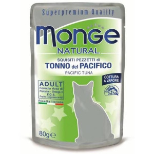 MONGE CAT NATURAL POUCHES TUNA konservi kaķiem Tuncis 80g