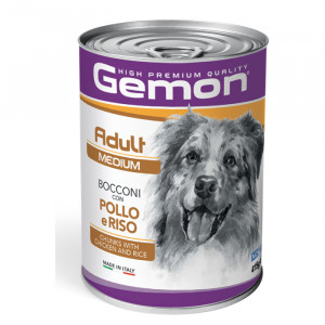 GEMON DOG CHUNKS MEDIUM CHICKEN suņu konservi Vista, rīsi 415g