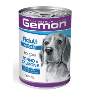 GEMON DOG CHUNKS MEDIUM TUNA suņu konservi Tuncis, lasis 415g