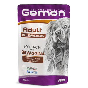 GEMON DOG POUCHES GAME suņu konservi gabaliņi Medījums 100g