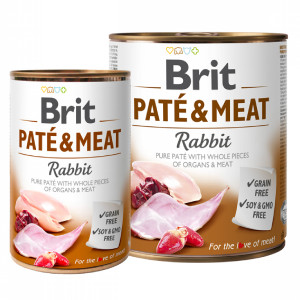 BRIT CARE PATE & MEAT RABBIT konservi suņiem Trusis 400g