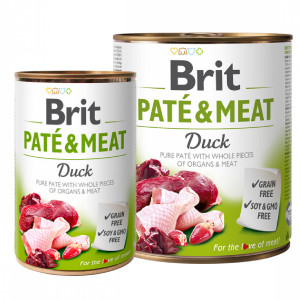 BRIT CARE PATE & MEAT DUCK konservi suņiem Pīle 400g