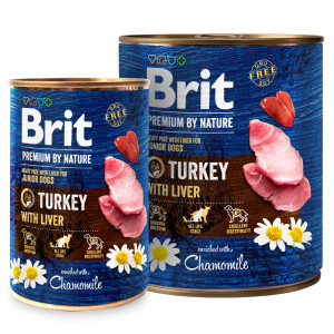 BRIT PREMIUM BY NATURE TURKEY LIVER konservi suņiem Tītars, aknas 400g