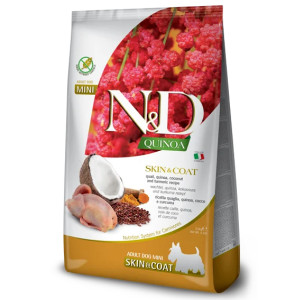 Natural & Delicious DOG GF ADULT SKIN COAT S bezgraudu sausā barība suņiem Paipala, kvinoja 7kg