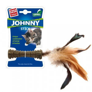 GIGWI JOHNNY CATNIP rotalļieta kaķiem ar kaķumētru, spalvām S 14cm