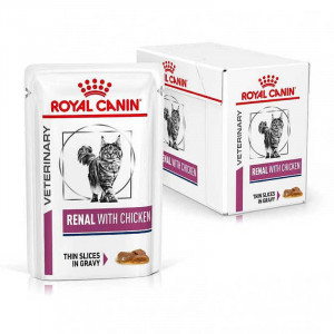 ROYAL CANIN VHN CAT RENAL CHICKEN GRAVY konservi kaķiem mērcē 12x85g