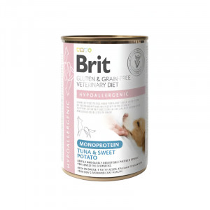 BRIT VETERINARY DIET DOG HYPOALLERGENIC MONO TUNA konservi suņiem Tuncis 400g