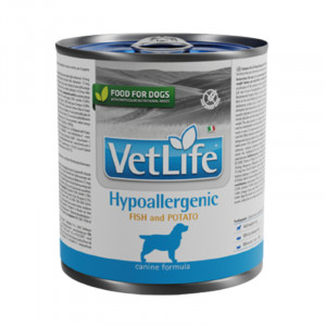 VET LIFE DOG HYPOALLERGENIC FISH konservi suņiem Zivis 300g