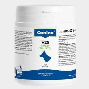 CANINA V25 papildbarība suniem Vitamīni, minerālvielas 200g N60