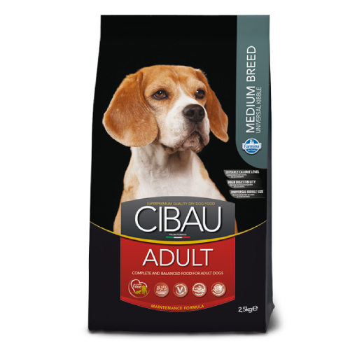 Cibau Adult Medium sausā suņu barība ar vistu un rīsiem 12+2 kg