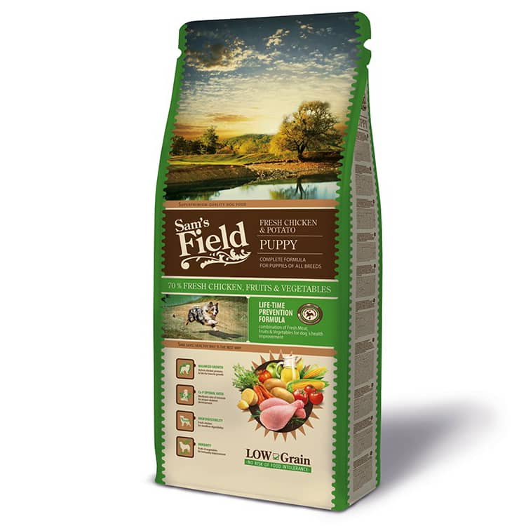 Sam’s Field Puppy sausā suņu barība kucēniem ar vistu 13 kg