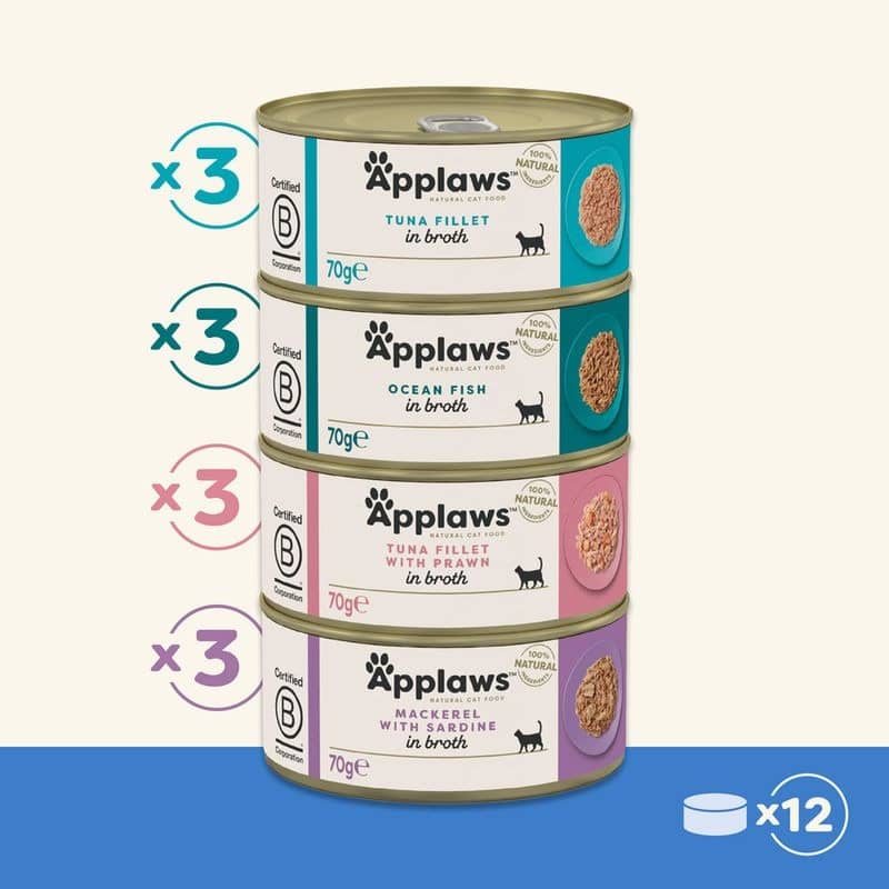 Applaws Collection Fish kaķu konservu izlase ar zivīm buljonā 70 g N12