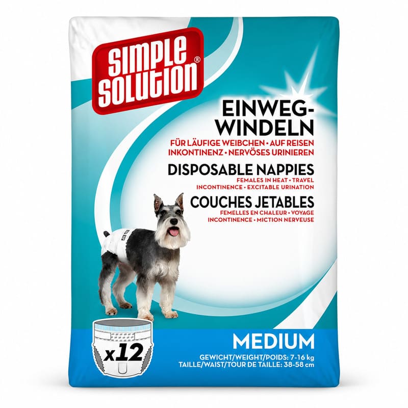 Simple Solution Diapers vienreizējās autiņbiksītes suņiem M 41-53 cm N12