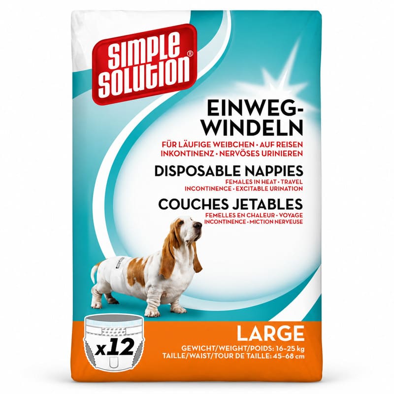 Simple Solution Diapers vienreizējās autiņbiksītes suņiem L 45-57 cm N12
