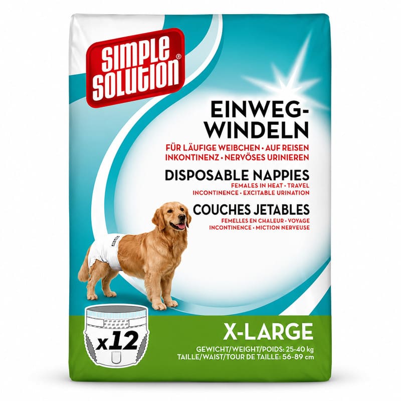 Simple Solution Diapers vienreizējās autiņbiksītes suņiem XL 45-58 cm N12