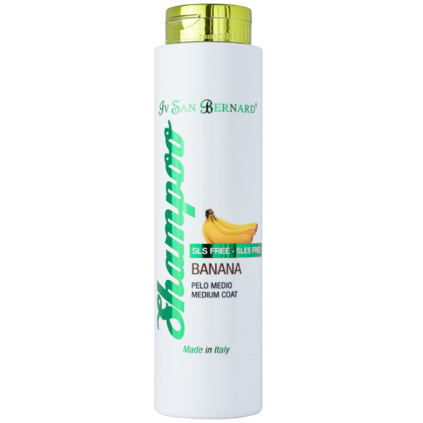 IV SAN BERNARD BANANA SLS FREE šampūns suņiem, kaķiem bez sulfātiem 300ml