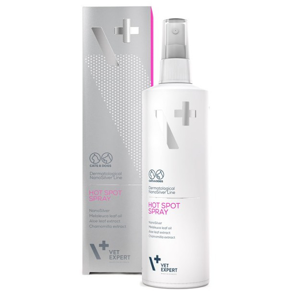 VetExpert Hot Spot Nanosilver antibakteriāls sprejs ādas kopšanai suņiem un kaķiem 100 ml