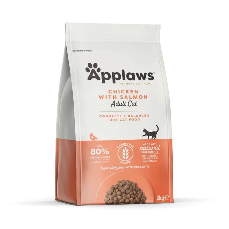 APPLAWS CAT ADULT CHICKEN SALMON bezgraudu sausā barība kaķiem Vista, lasis 2kg