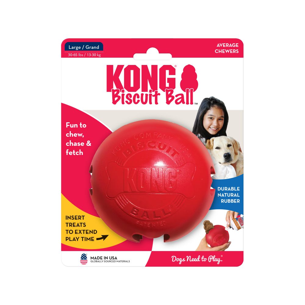 Kong Biscuit Ball rotaļlieta gardumu pildīšanai suņiem L 9 cm