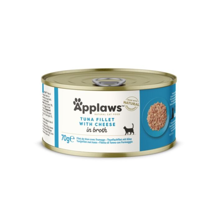 APPLAWS CAT TUNA FILLET CHEESE kaķu konservi Tuncis, siers buljonā 70g
