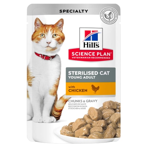 HILL`S SP CAT STERILISED CHICKEN konservi kaķiem Vista 85g
