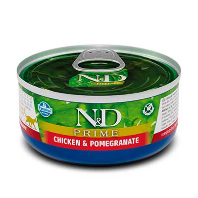 FARMINA N&D CAT PRIME CHICKEN kaķu konservi Vista, granātābols 70g