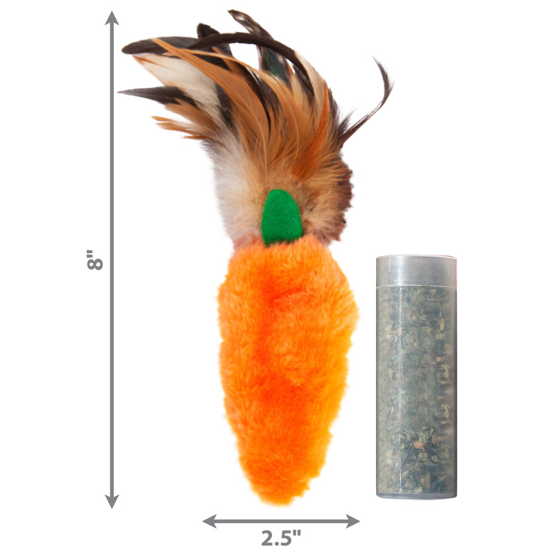 KONG CAT CARROT FEATHER TOP Kaķu rotaļlieta