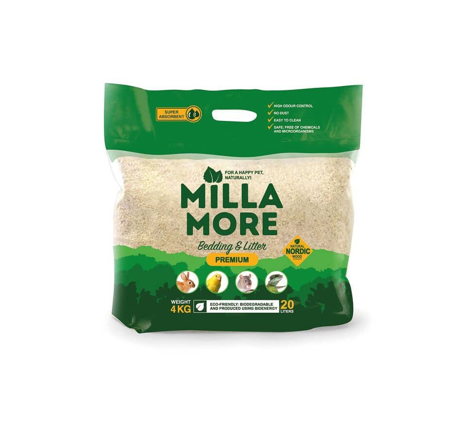MILLAMORE PREMIUM dabīgi koksnes pakaiši putniem, grauzējiem 20L 4kg