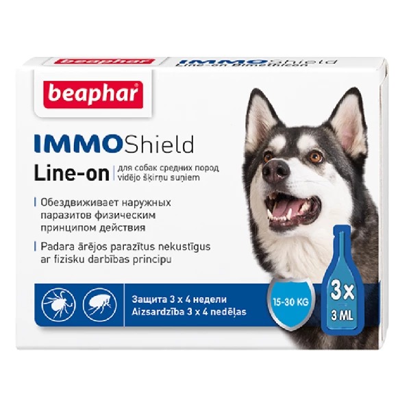 Beaphar Immo Shield pilieni pret blusām un ērcēm suņiem 15–30 kg N3