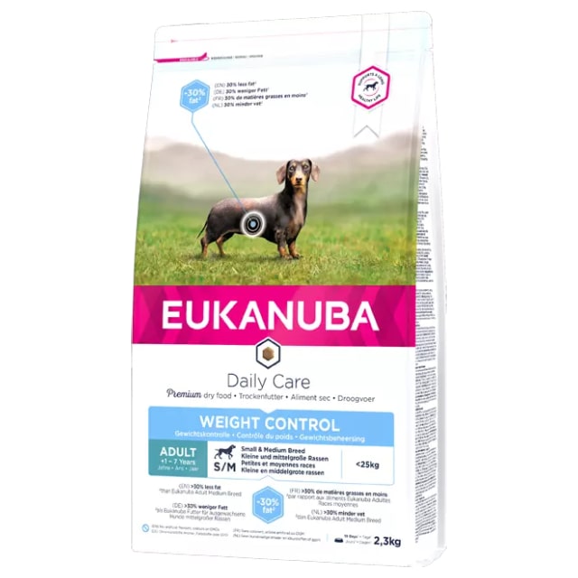 EUKANUBA DOG S/M WEIGHT CONTROL sausā barība suņiem Vista 15kg