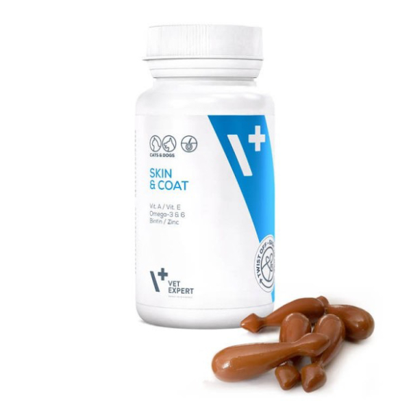 VetExpert Skin & Coat kapsulas ādai un apmatojumam suņiem un kaķiem N30
