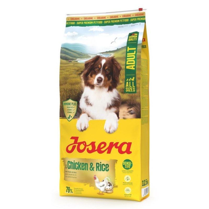 Josera Chicken & Rice sausā suņu barība pieaugušiem suņiem ar vistu un rīsiem 12.5 kg