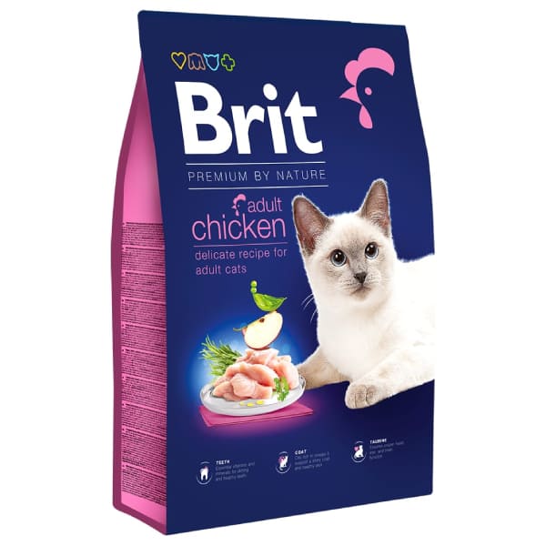 BRIT PREMIUM CAT ADULT CHICKEN sausā barība kaķiem Vista 1.5kg