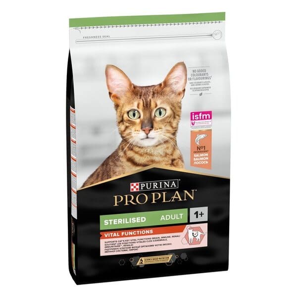 Pro Plan Sterilised Vital Functions barība sterilizētiem kaķiem ar lasi 10 kg